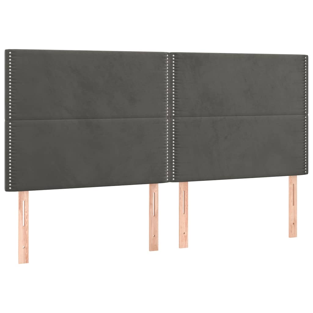 Giroletto senza Materasso Grigio Scuro 160x200 cm Velluto