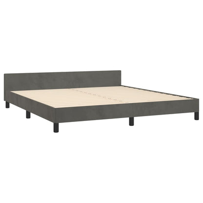 Giroletto con Testiera Grigio Scuro 180x200 cm in Velluto | homemem39