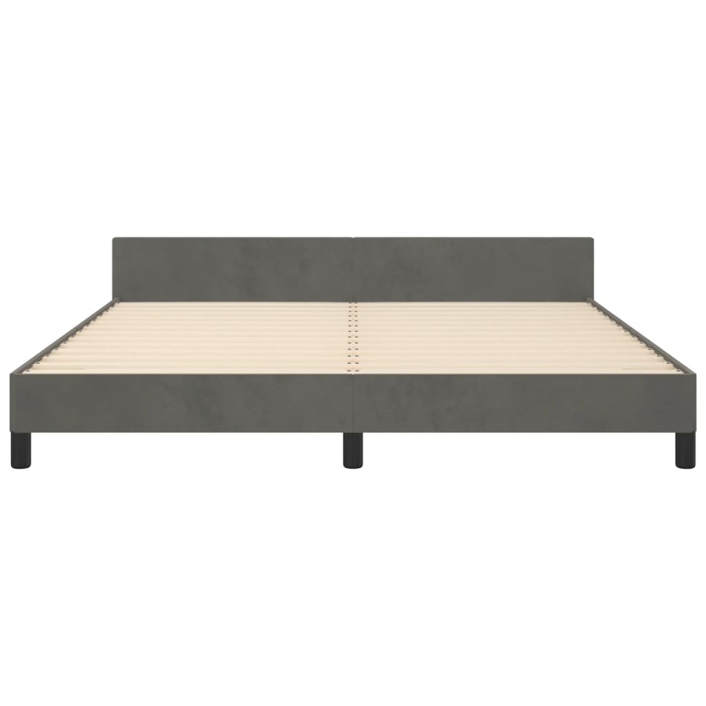 Giroletto con Testiera Grigio Scuro 180x200 cm in Velluto | homemem39