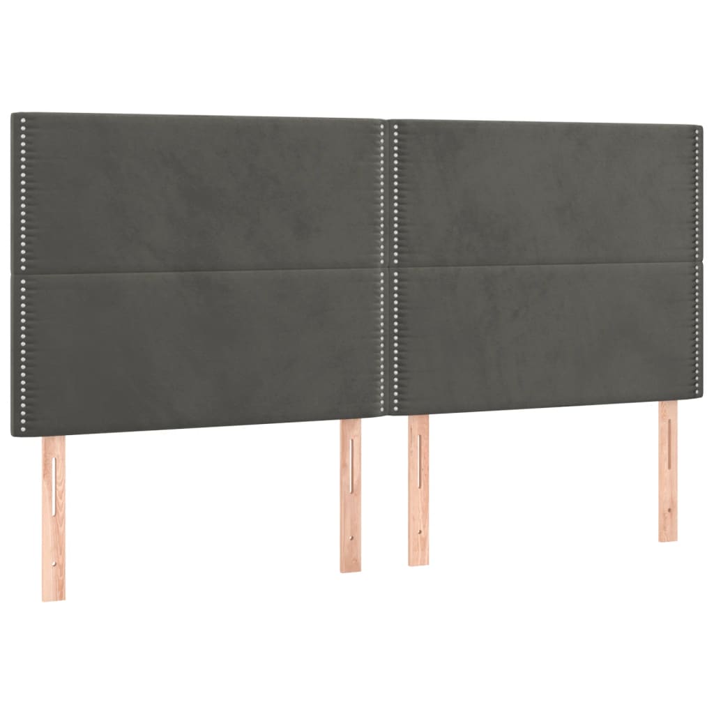 Giroletto con Testiera Grigio Scuro 180x200 cm in Velluto | homemem39