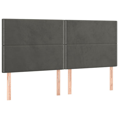 Giroletto con Testiera Grigio Scuro 180x200 cm in Velluto | homemem39