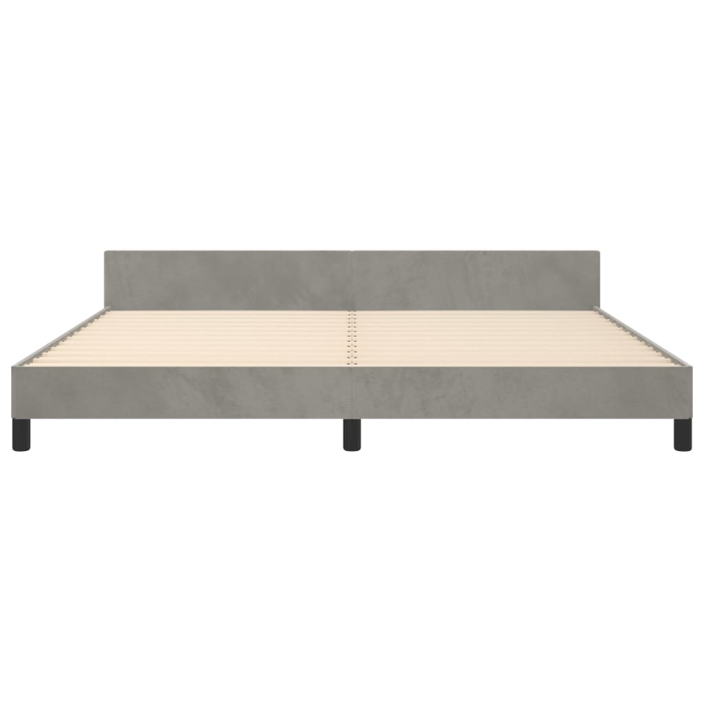 Giroletto senza Materasso Grigio Chiaro 200x200 cm Velluto | homemem39