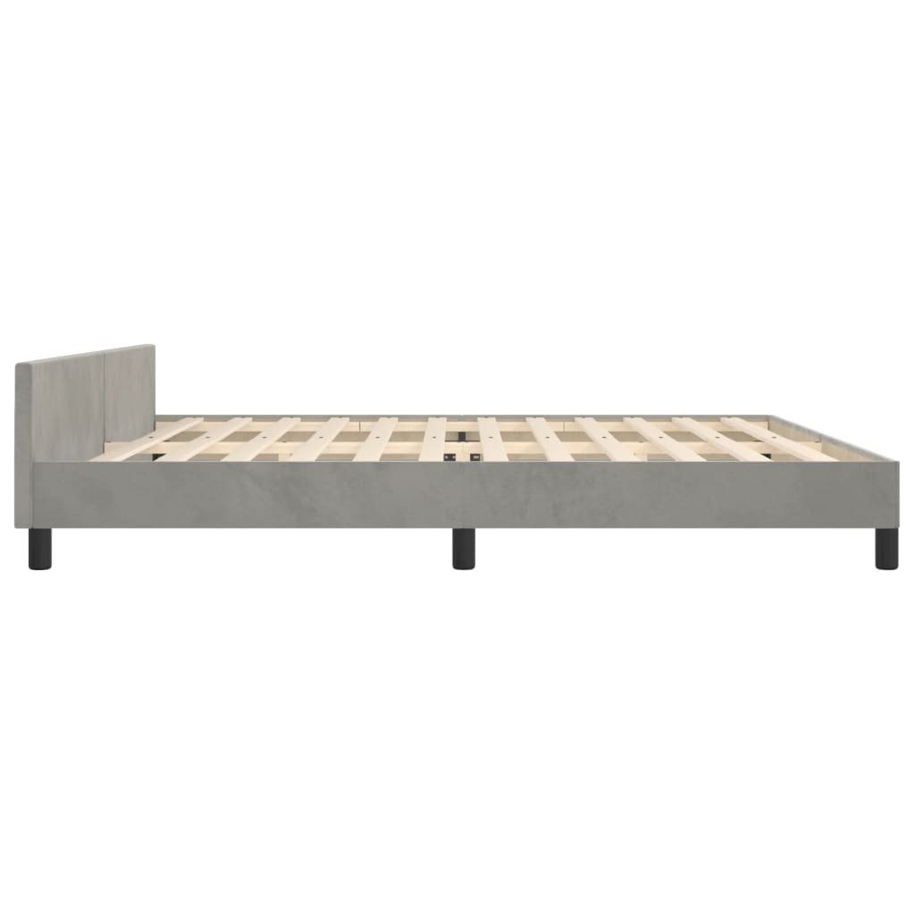 Giroletto senza Materasso Grigio Chiaro 200x200 cm Velluto | homemem39