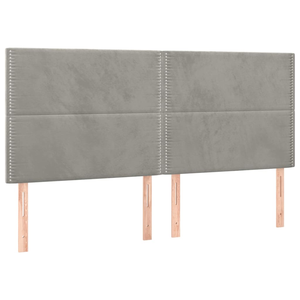 Giroletto senza Materasso Grigio Chiaro 200x200 cm Velluto | homemem39