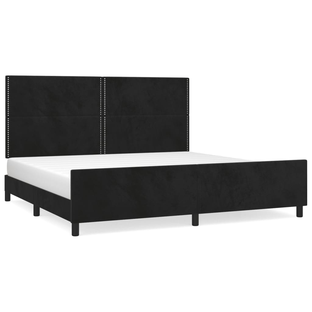 Giroletto senza Materasso Nero 200x200 cm in Velluto | homemem39