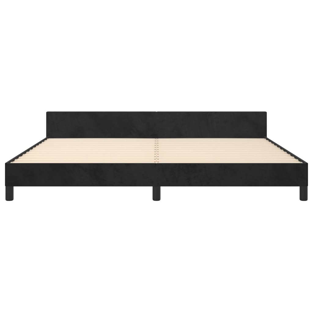 Giroletto senza Materasso Nero 200x200 cm in Velluto | homemem39