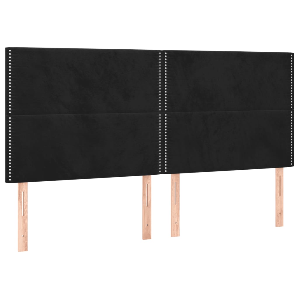 Giroletto senza Materasso Nero 200x200 cm in Velluto | homemem39
