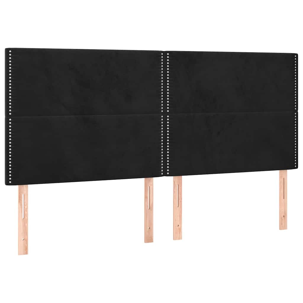Giroletto senza Materasso Nero 200x200 cm in Velluto