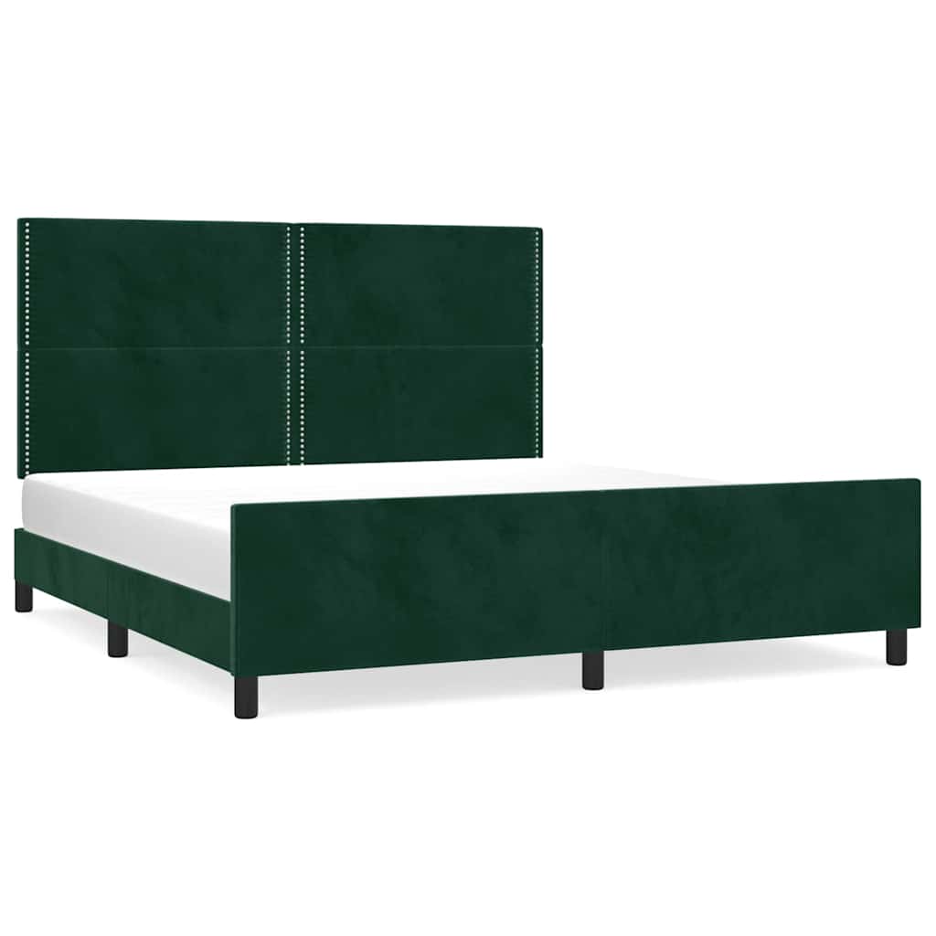 Giroletto senza Materasso Verde Scuro 200x200 cm in Velluto | homemem39