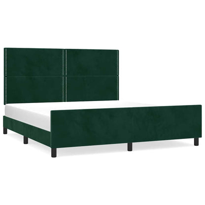 Giroletto senza Materasso Verde Scuro 200x200 cm in Velluto | homemem39
