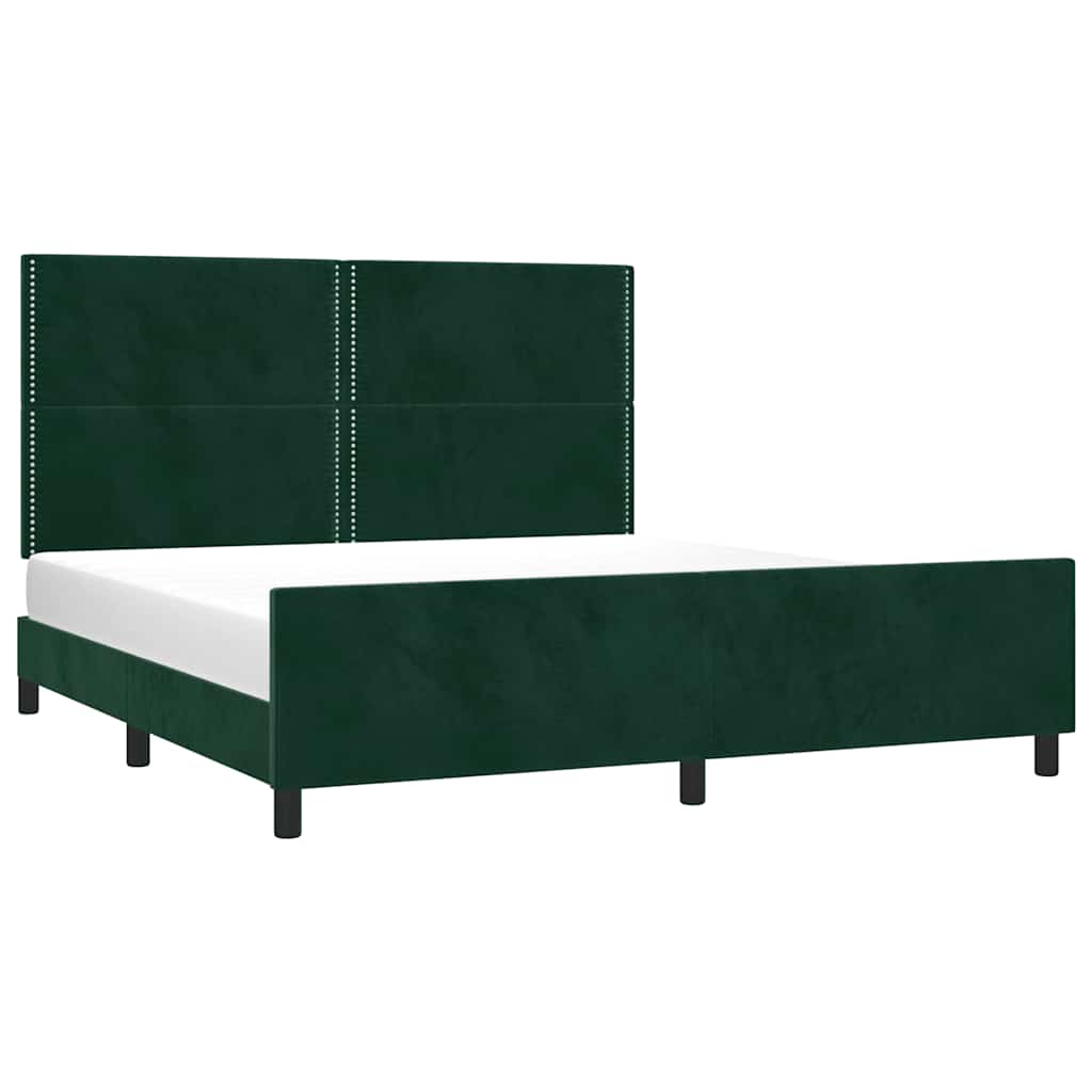 Giroletto senza Materasso Verde Scuro 200x200 cm in Velluto | homemem39