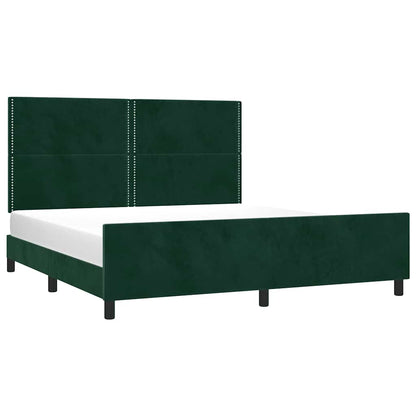 Giroletto senza Materasso Verde Scuro 200x200 cm in Velluto | homemem39