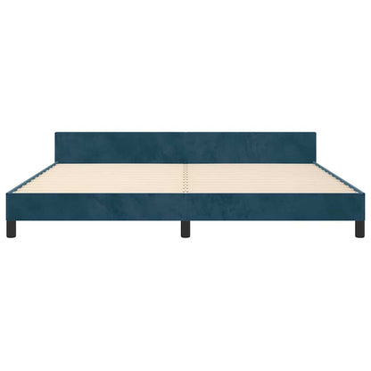Giroletto senza Materasso Blu Scuro 200x200 cm in Velluto | homemem39