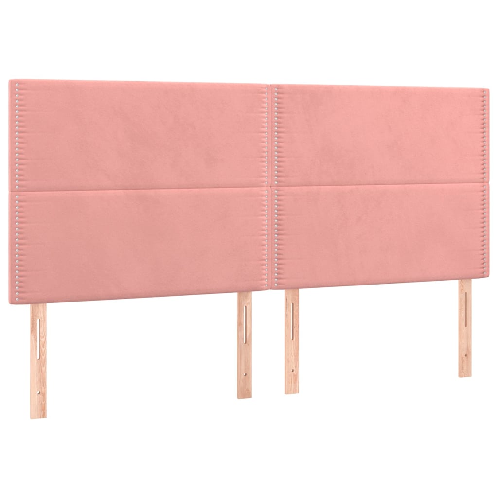 Giroletto con Testiera Rosa 200x200 cm in Velluto