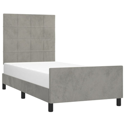 Giroletto senza Materasso Grigio Chiaro 80x200 cm Velluto - homemem39