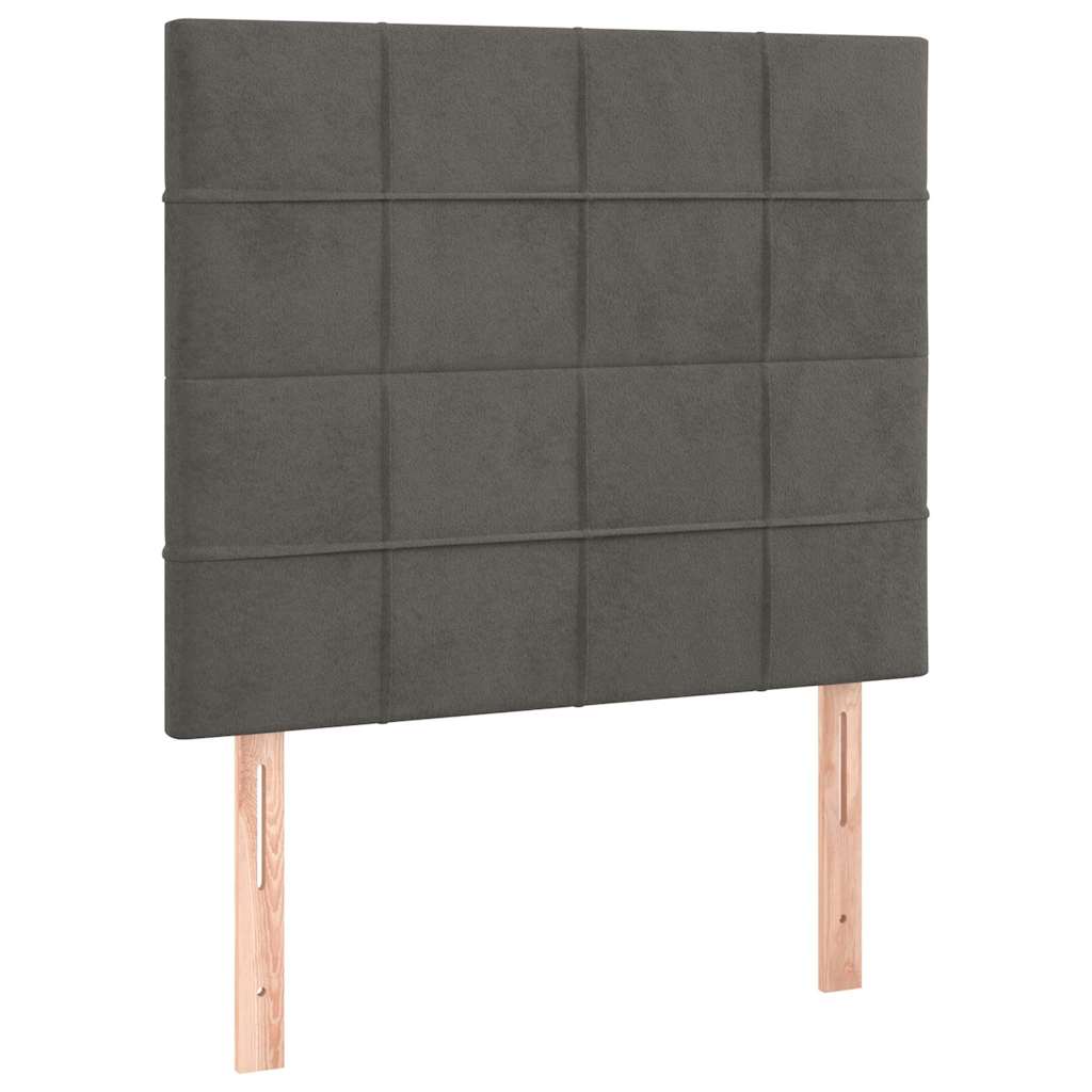 Giroletto senza Materasso Grigio Scuro 80x200 cm Velluto
