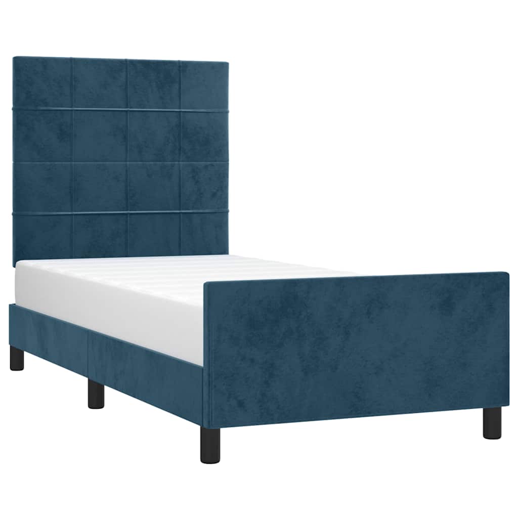 Giroletto senza Materasso Blu Scuro 80x200 cm in Velluto