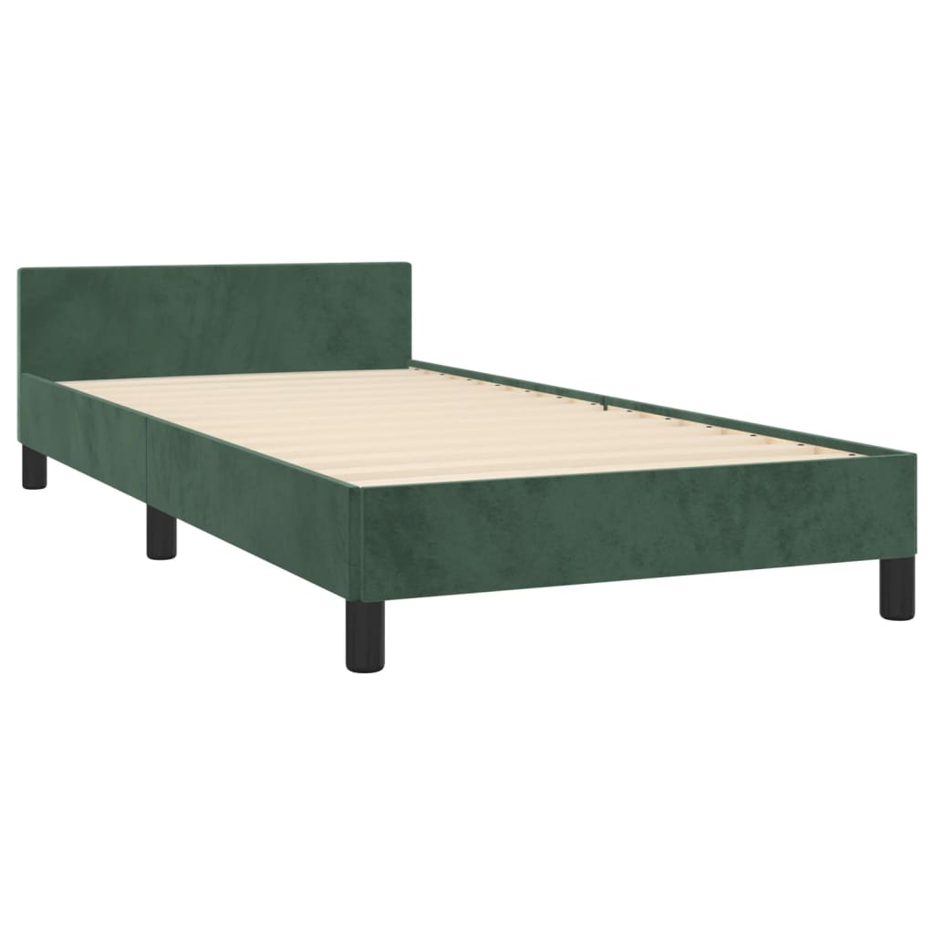 Giroletto senza Materasso Verde Scuro 90x190 cm in Velluto