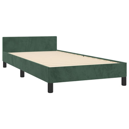 Giroletto senza Materasso Verde Scuro 90x190 cm in Velluto