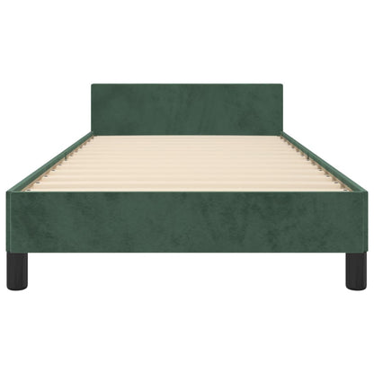 Giroletto senza Materasso Verde Scuro 90x190 cm in Velluto