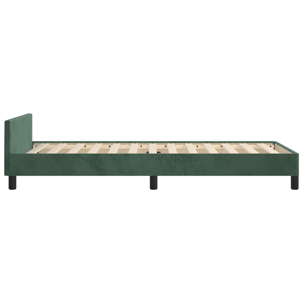 Giroletto senza Materasso Verde Scuro 90x190 cm in Velluto