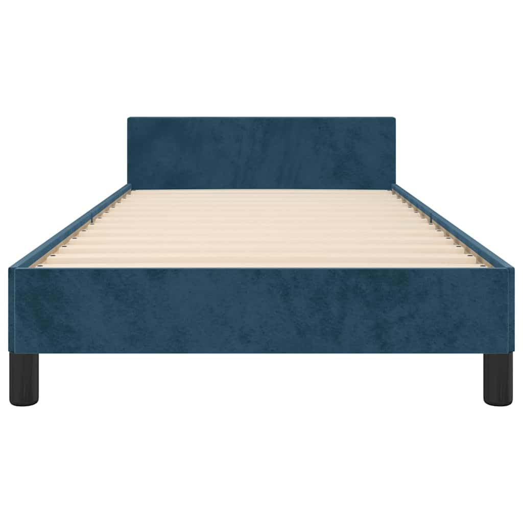 Giroletto senza Materasso Blu Scuro 90x190 cm in Velluto