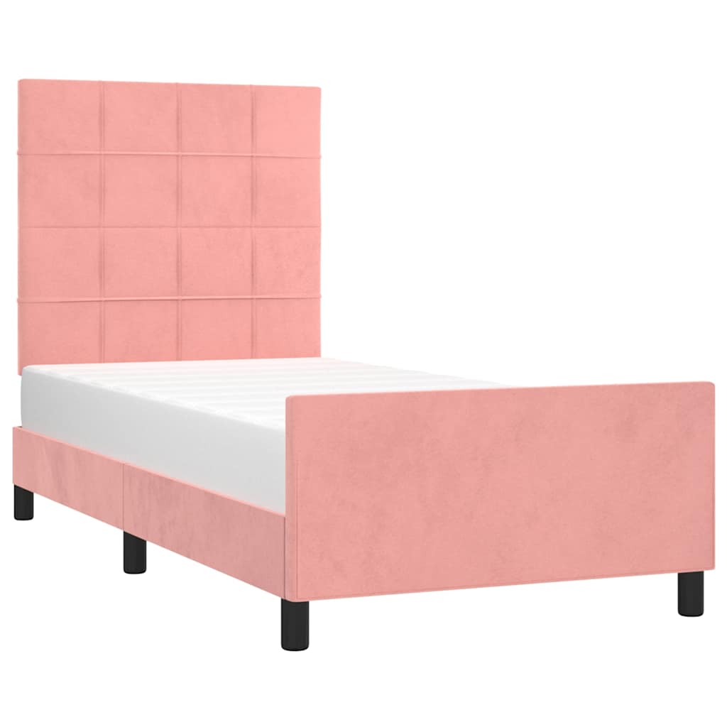 Giroletto con Testiera Rosa 90x190 cm in Velluto