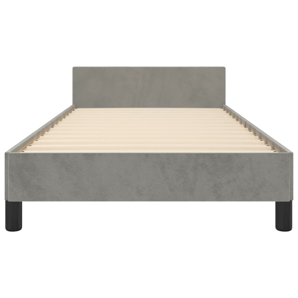Giroletto senza Materasso Grigio Chiaro 100x200 cm Velluto | homemem39