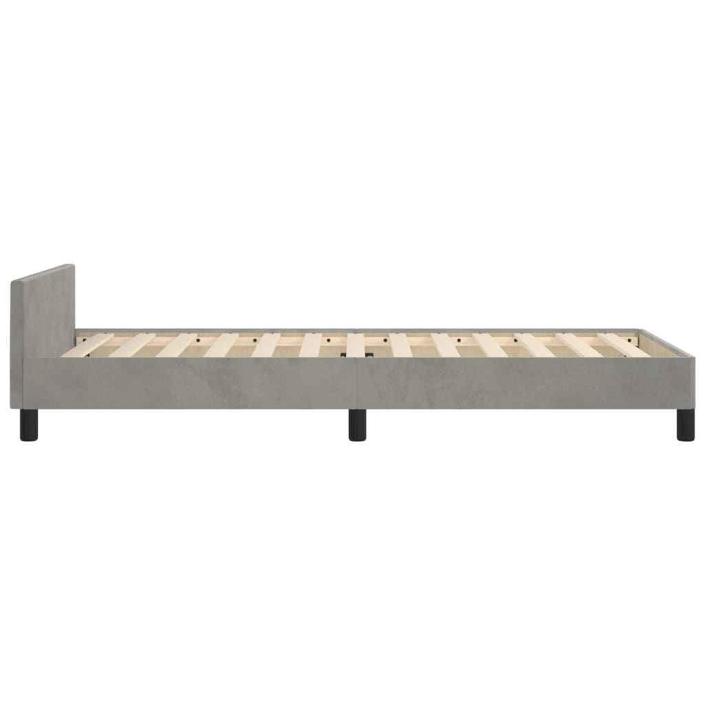Giroletto senza Materasso Grigio Chiaro 100x200 cm Velluto | homemem39