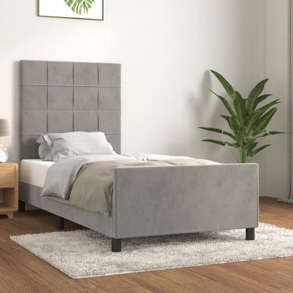 Giroletto senza Materasso Grigio Chiaro 100x200 cm Velluto | homemem39