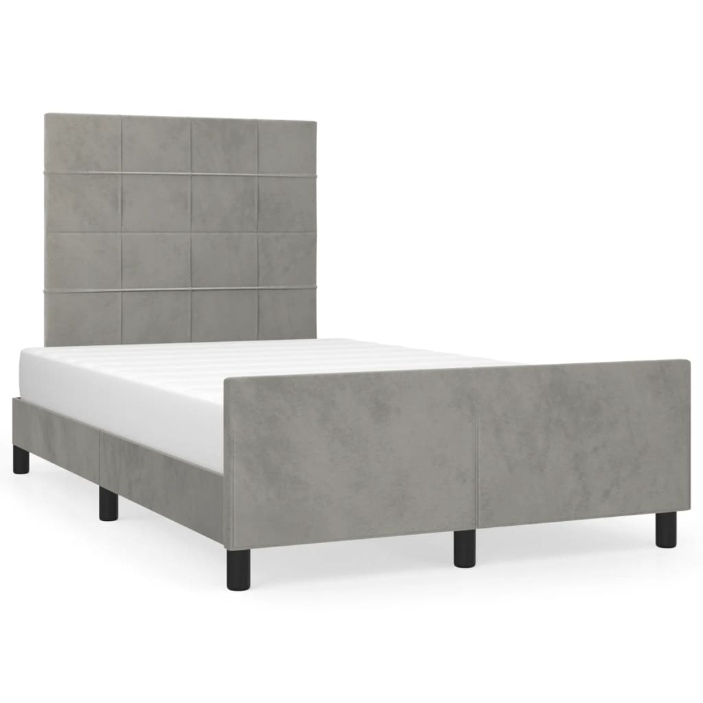 Giroletto senza Materasso Grigio Chiaro 120x200 cm Velluto | homemem39
