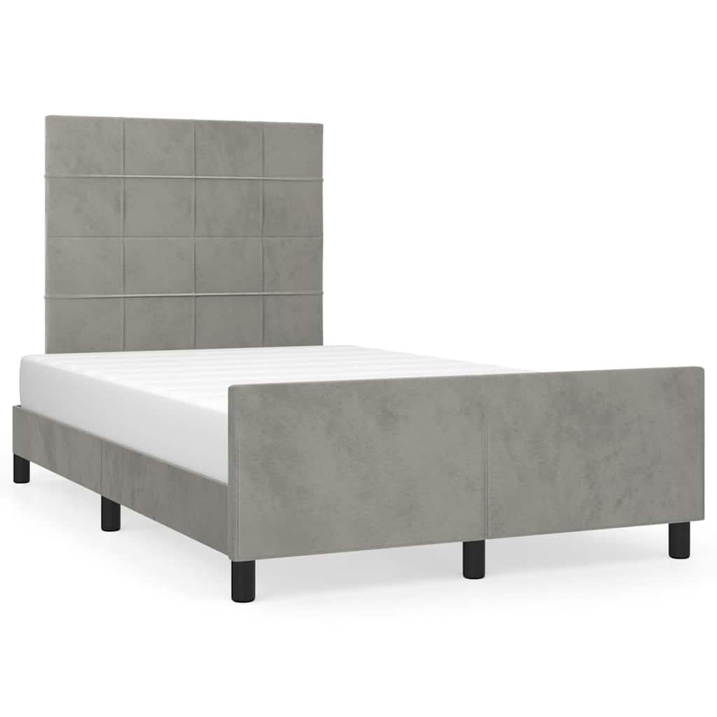 Giroletto senza Materasso Grigio Chiaro 120x200 cm Velluto