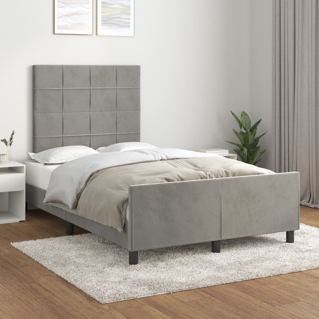 Giroletto senza Materasso Grigio Chiaro 120x200 cm Velluto