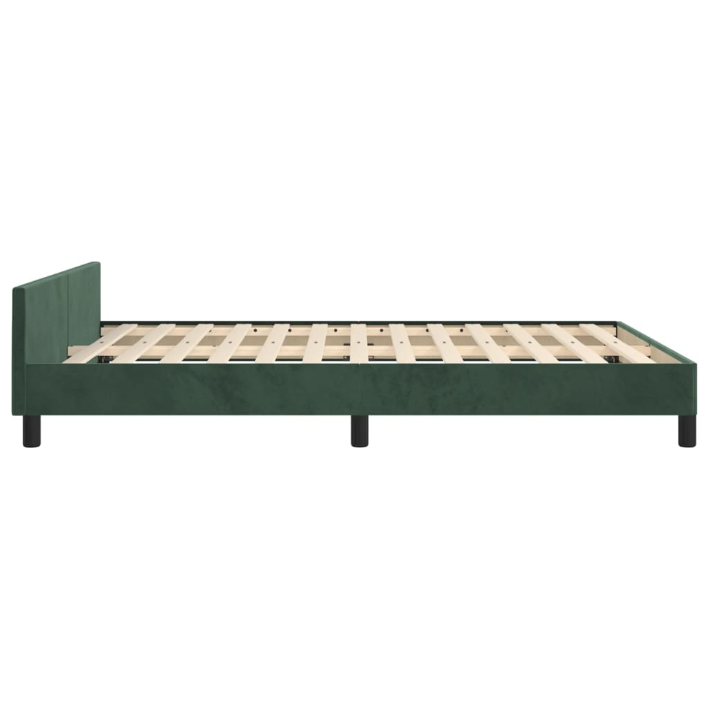 Giroletto senza Materasso Verde Scuro 140x190 cm in Velluto - homemem39