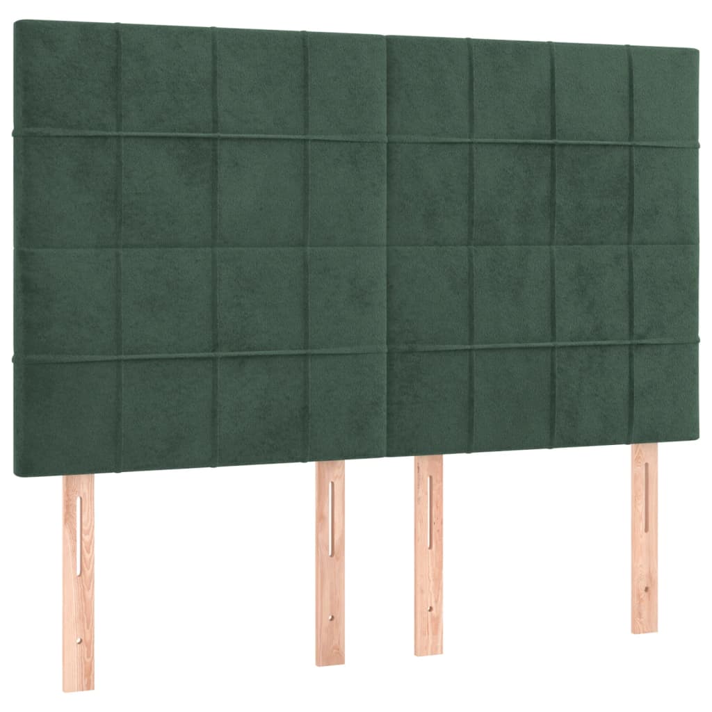 Giroletto senza Materasso Verde Scuro 140x190 cm in Velluto - homemem39