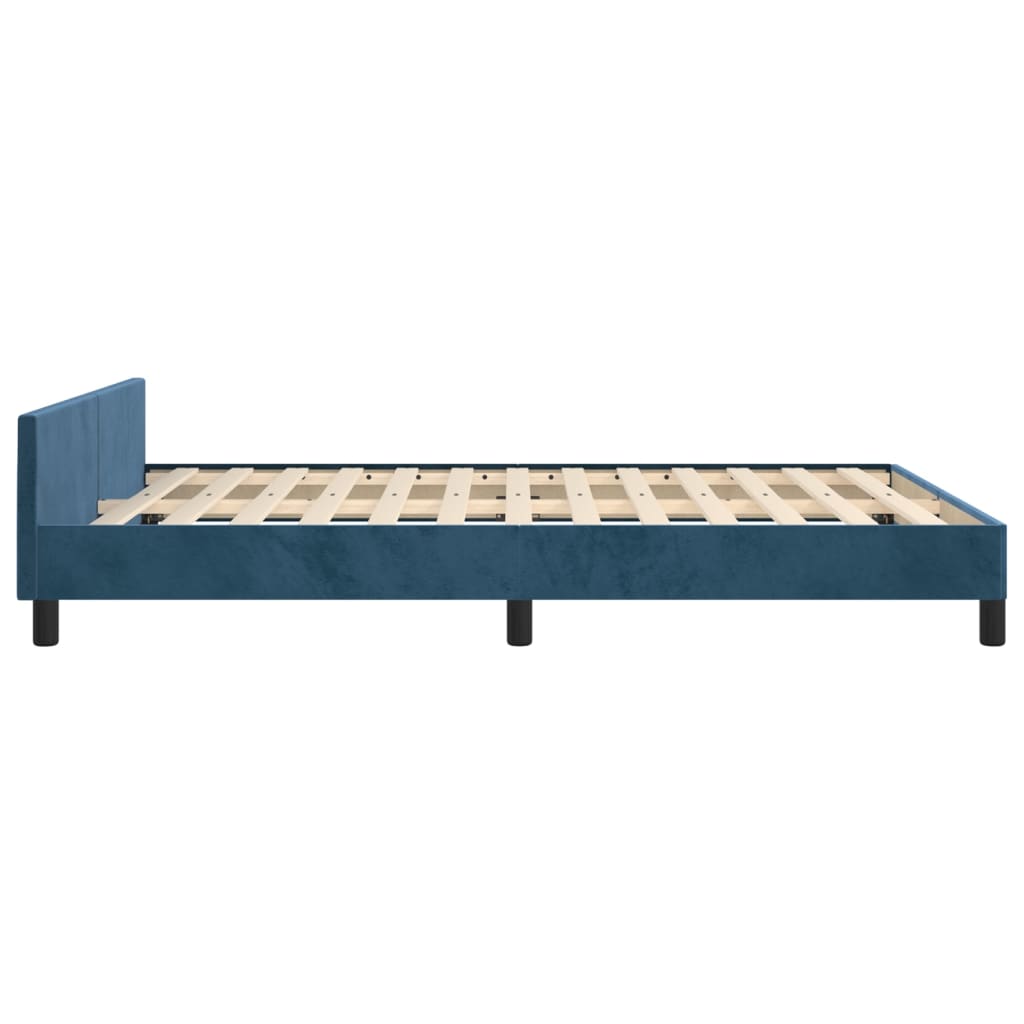 Giroletto senza Materasso Blu Scuro 140x190 cm in Velluto - homemem39
