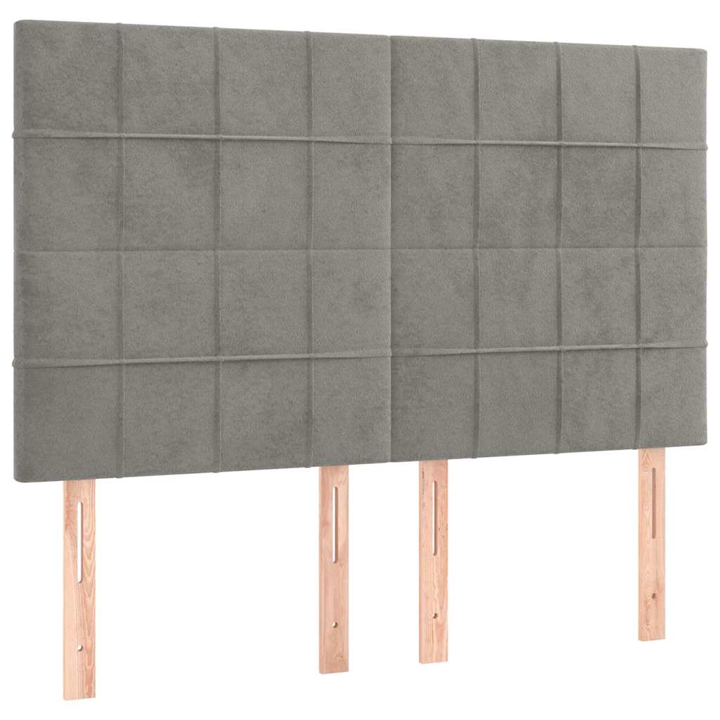 Giroletto senza Materasso Grigio Chiaro 140x200 cm Velluto
