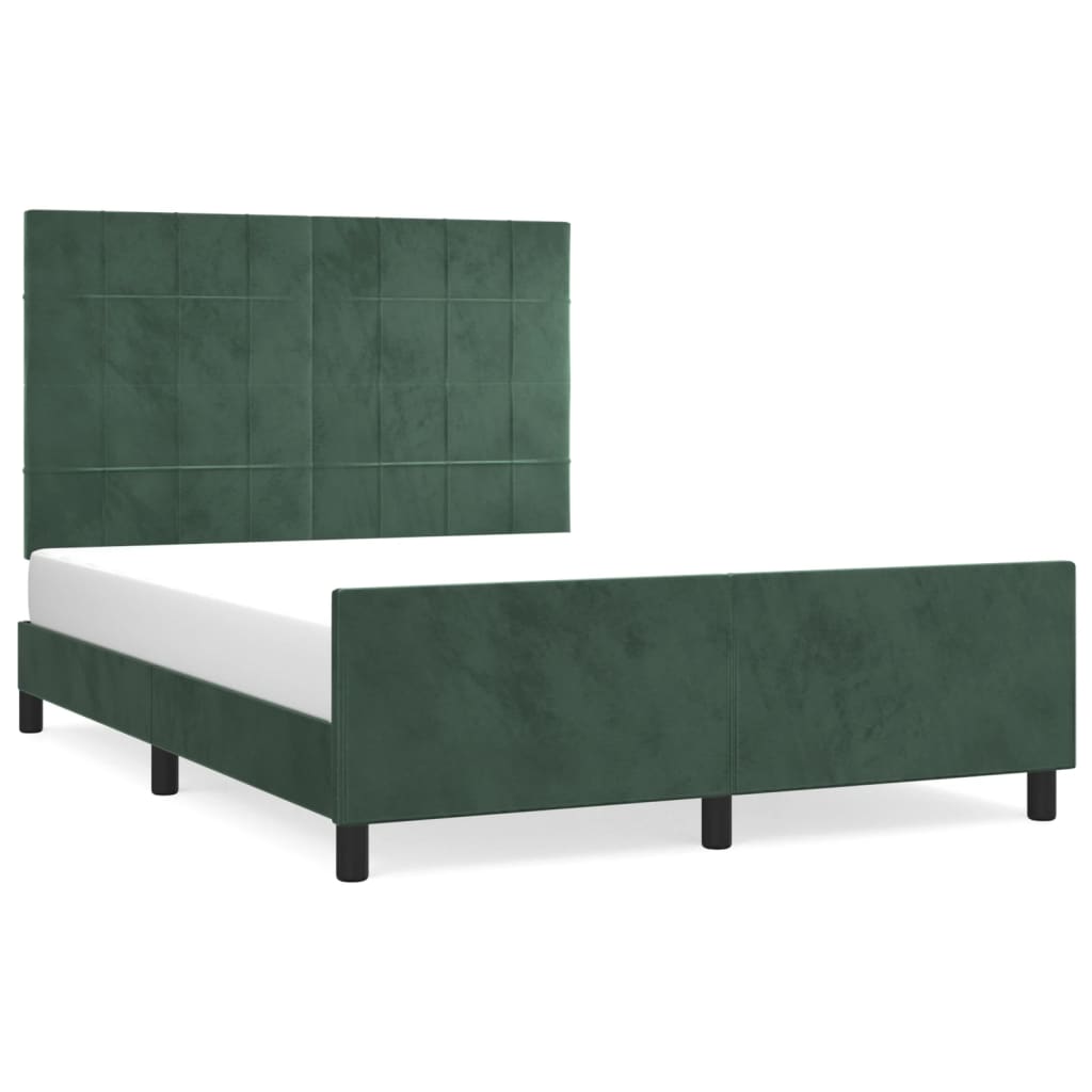 Giroletto senza Materasso Verde Scuro 140x200 cm in Velluto - homemem39