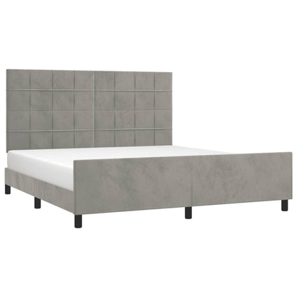 Giroletto senza Materasso Grigio Chiaro 160x200 cm Velluto - homemem39