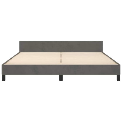 Giroletto senza Materasso Grigio Scuro 160x200 cm Velluto