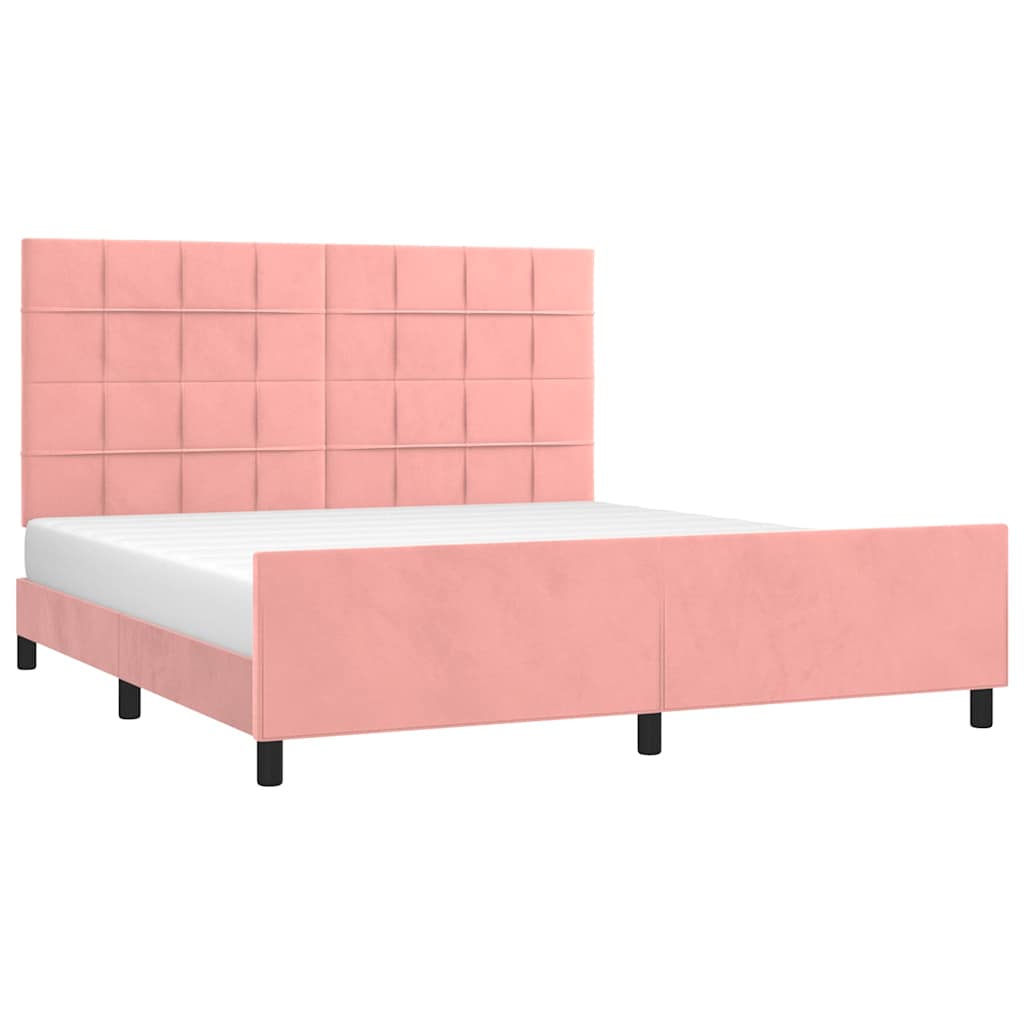Giroletto con Testiera Rosa 160x200 cm in Velluto