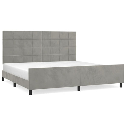 Giroletto senza Materasso Grigio Chiaro 200x200 cm Velluto | homemem39