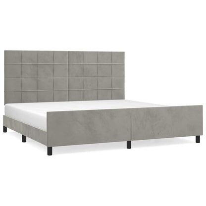 Giroletto senza Materasso Grigio Chiaro 200x200 cm Velluto