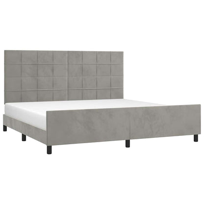Giroletto senza Materasso Grigio Chiaro 200x200 cm Velluto