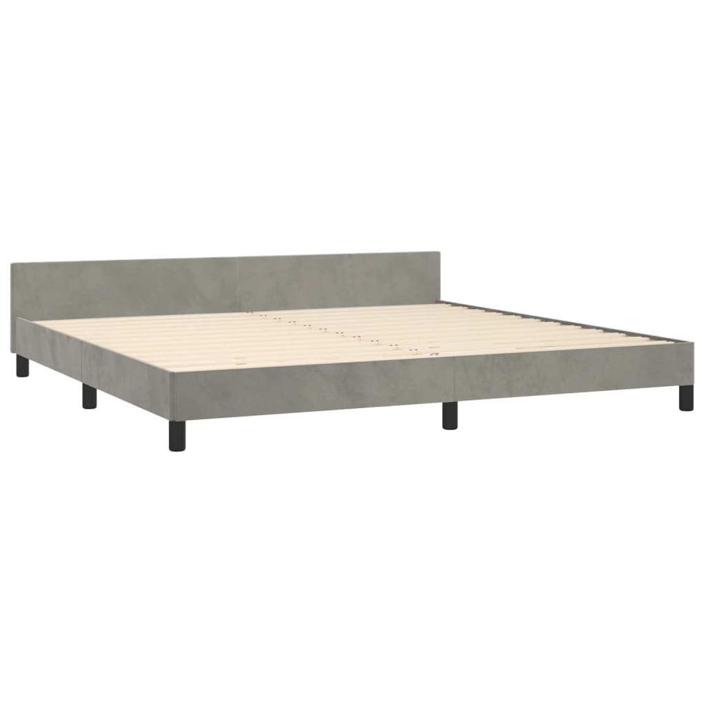 Giroletto senza Materasso Grigio Chiaro 200x200 cm Velluto | homemem39