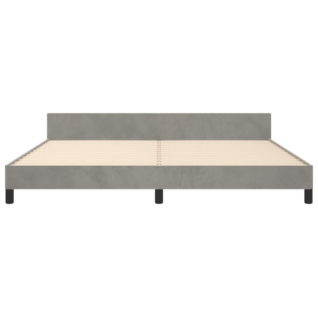 Giroletto senza Materasso Grigio Chiaro 200x200 cm Velluto | homemem39