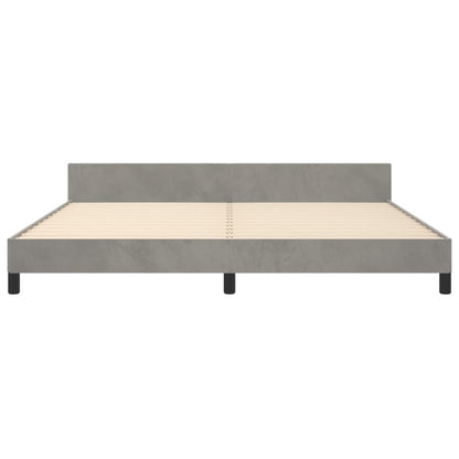 Giroletto senza Materasso Grigio Chiaro 200x200 cm Velluto | homemem39