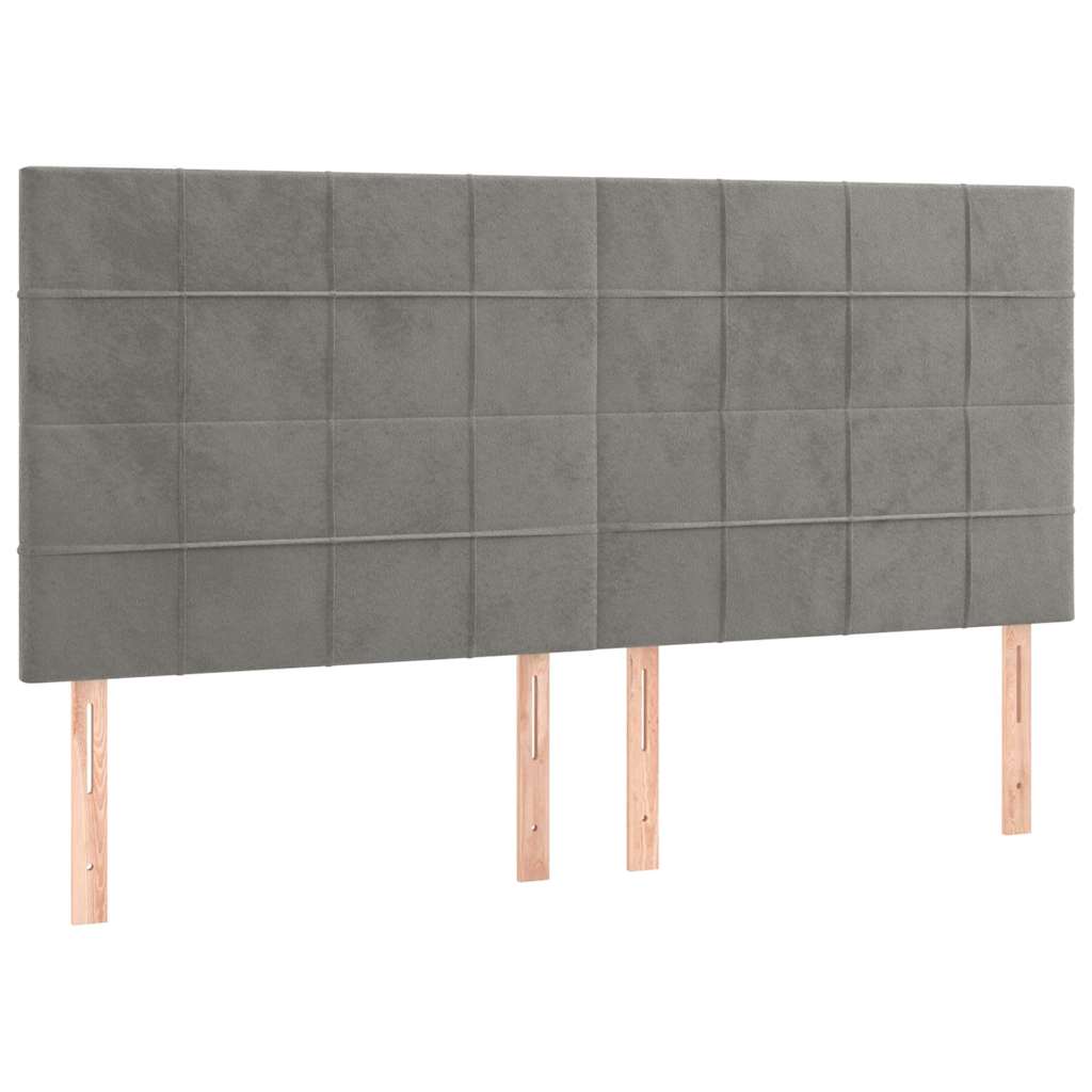 Giroletto senza Materasso Grigio Chiaro 200x200 cm Velluto