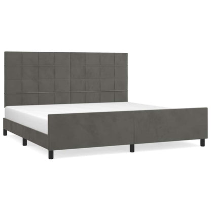 Giroletto senza Materasso Grigio Scuro 200x200 cm Velluto