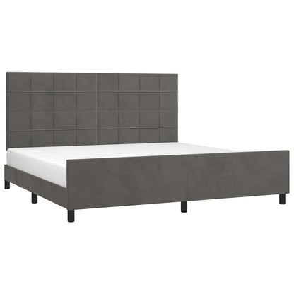Giroletto senza Materasso Grigio Scuro 200x200 cm Velluto